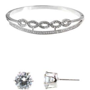 NIB Infinity Bracelet & Cubic Zirconium Earrings